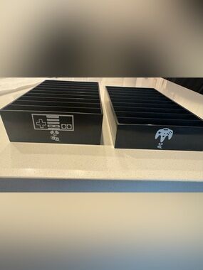 Black Retro Video Game Storage Trays - Set of 2 - (NES & N64)